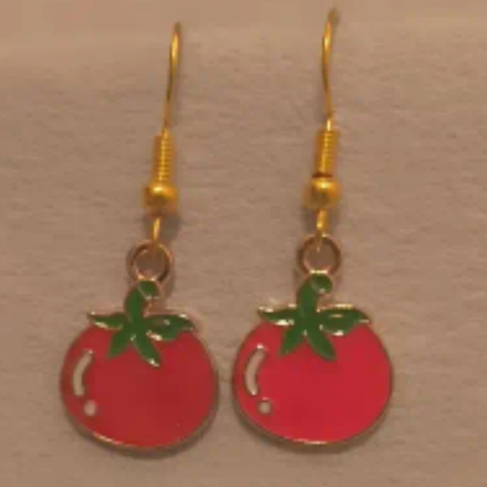 Tomato Earrings Dangle Style